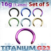 xutcb16 set 5 barras barbell circular titanio g23 anodizado 5mm gtrosor al por mayor