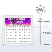 yxfl2c caja display piercing nariz doblar tu mismo plata 0 6mm flor alambre cristal centro claros mayorista