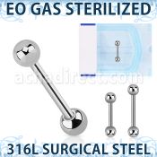 zbb18b3 sterilized steel eyebrow barbell 18g two 3mm balls