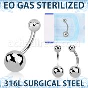 zbng piercing esterilizado piercing ombligo acero 316l bolas acero liso 5mm 8mm al por mayor