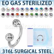 zcbe2c eo gas sterilized piercing surgical steel circular barbell 3mm balls