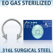 zcbecn piercing esterilizado barbell circular acero 316l conos 3mm venta