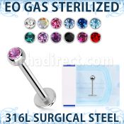 zlbc3 piercing esterilizado labret acero 316l bola joya bisel 3mm 8mm 10mm mayorista