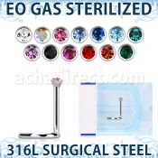 znscb2 sterilized 316l steel bezel set nose screw 2mm color