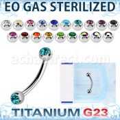 zubne2c eo gas sterilized piercing titanium g23 eyebrow banana 3mm balls