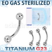 zubneb piercing esterilizado banana ceja titanio g23 bolas 3mm al por mayor