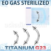 zubnecn piercing esterilizado banana ceja titanio g23 conos 3mm venta