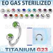 zucbe2c sterilized titanium g23 circular barbell jewel balls