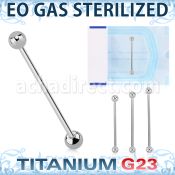 zuindb sterilized titanium g23 industrial barbell
