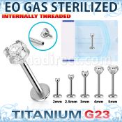 zulbin12 sterilized titanium g23 labret 16g cz internal