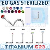 zunsc piercing esterilizado piercing nariz l titanio g23 1mm cristal redondo bisel 1 5mm distribuidor mayorista