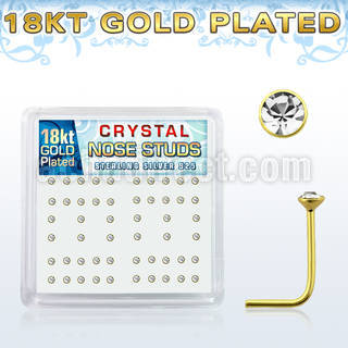 18nsbxc display piercing nariz l plata esterlina 925 0 6mm oro 18 kts zirconia clara redonda 1 5mm al por mayor