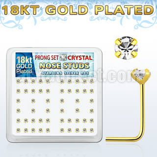 18sp19xc caja display piercing nariz l plata esterlina 925 0 6mm oro 18 kts cristal claro 2 5mm venta