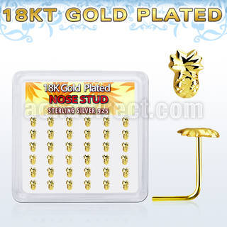 18svpa36 caja display 36 piercing nariz plata 925 0 6mm oro 18 kts pina distribuidor