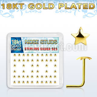 18sxvsar caja piercing nariz l plata 925 0 6mm estrella oro 18 kts distribuidor