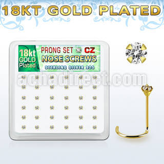 18wz2xc caja display 36 piercings nariz l plata 925 oro 18 kts 0 6mm zirconia 2mm venta