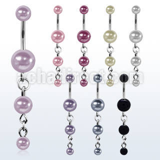 bndpr2 piercing ombligo acero quirurgico bolas perlas falsas 5 8mm doble perlas s 8mm 14mm distribuidor