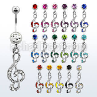 mcd576 piercing ombligo acero quirurgico nota musical 10mm distribuidor