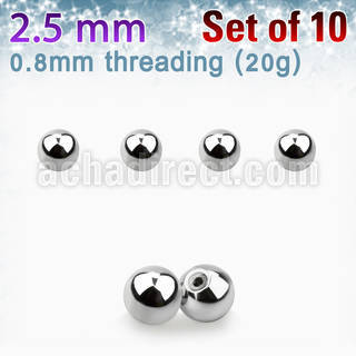 xbal25xs pack 10 bolas acero quirurgico tamano 2 5mm rosca distribuidor