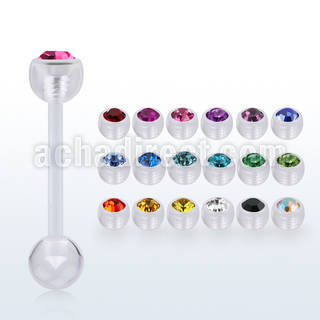 abbajb6 barbell lengua acrilico transparente flexible bola cristal bisel 6mm bola acrilica lisa 6mm inferior distribuidor mayorista