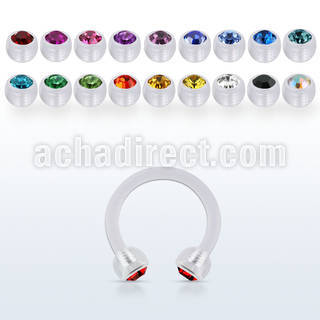 acbeajb3 barbell circular acrilico flexible transparente bolas 3mm cristal bisel mayorista