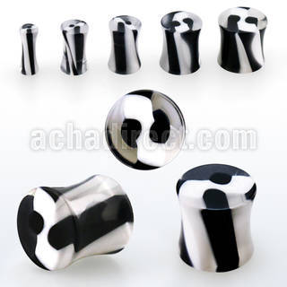 acpf plug doble flare acrilico solido remolino blanco negro distribuidor mayorista