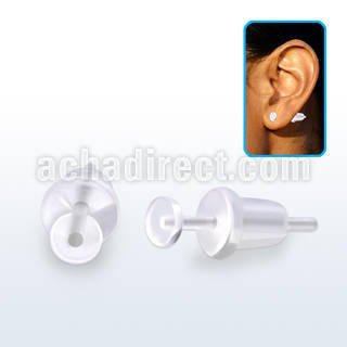 aerrd pair of flexible acrylic retainer ear stud flat disk top