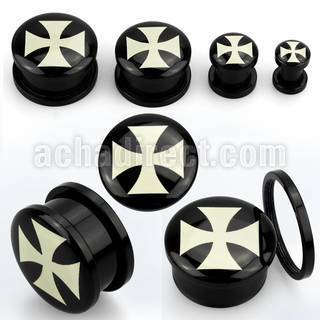 afpj dilatacion plug tornillo acrilico negro logo cruz hierro mayorista