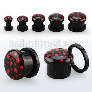 afpp dilatacion plug tornillo acrilico negro logo estrellas rojas fondo negro distribuidor mayorista