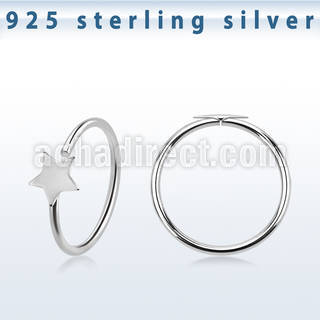 aghst22 925 silver seamless nose ring star