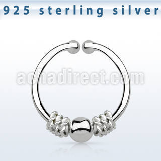 agsep12c anillo septum falso plata 925 1mm alambre balines bola centro 12mm venta