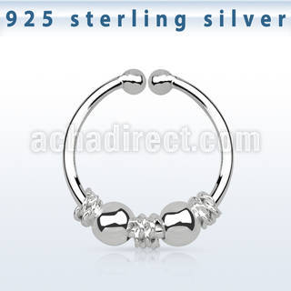agsep12f anillo septum falso plata 925 1mm alambre balines bolas 12mm venta
