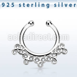 agsepd5 silver fake septum clicker in a elaborate indian design