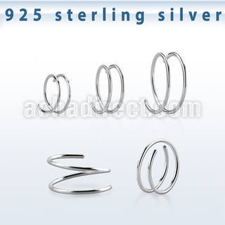 agspr22 aro nariz espiral plata esterlina