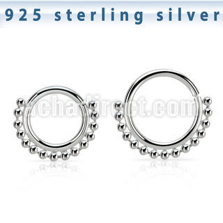 agspv18 aro continuo plata 925 piercing septum con 1mm cuentas inferior venta