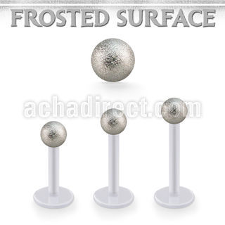 albfo3 bio  flex labret w 3mm steel ball w a frosted surface