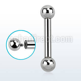 bb8 barbell lengua acero 316l 3mm bolas 6mm rosca interna venta