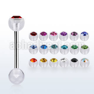 bbajb6 barbel lengua acero quirurgico bola bio flex 6mm cristal bisel bola acrilicia lisa 6mm venta