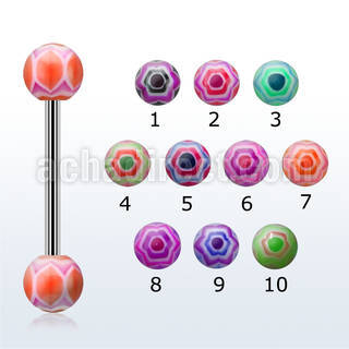 bbdxf barbell lengua acero quirurgico bolas acrilicas 6mm tela arana 16mm distribuidor