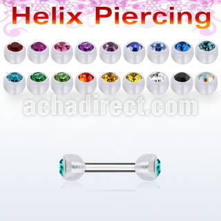 bbeajb4 barbell ceja helix acero quirurgico bolas bioflexibles 4mm cristal bisel al por mayor