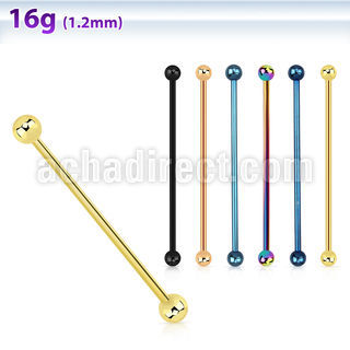 bbeitb anodized 316l steel industrial barbell with 4mm ball