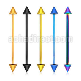 bbeitcn anodized 316l steel industrial barbell with 4mm cone
