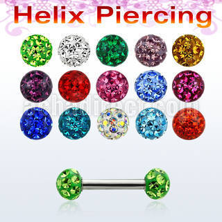 bber23 piercing helix acero quirurgico bolas multi cristal 3mm distribuidor