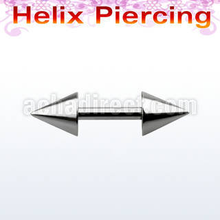 bber30 1 2mm 316l steel helix barbell with two 4mm cones