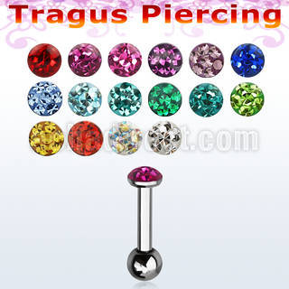 bber38 barbell tragus para cartilago acero quirurgico cristaled ferido cubiertas resina bola 3mm al por mayor