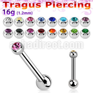 bber57 316 steel tragus barbell with a tiny 2 5mm jewel balls