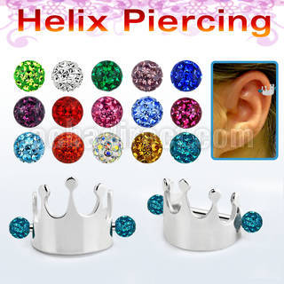 bber69 piercing cartilago acero quirurgico corona barbell bolas multi cristal 3mm al por mayor