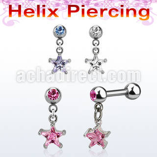 bber73b barbell helix acero quirurgico bola 4mm joya bisel lado bola 4mm acero liso colgante zirconita estrella 6mm plata distribuidor