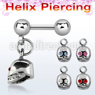 bber7 barbell helix acero quirurgico bolas 4mm calavera ojos cristal venta