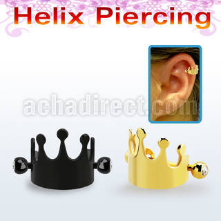bbert67 piercing cartilago acero 316l anodizado negro dorado corona barbell bolas joya bisel 3mm distribuidor mayorista